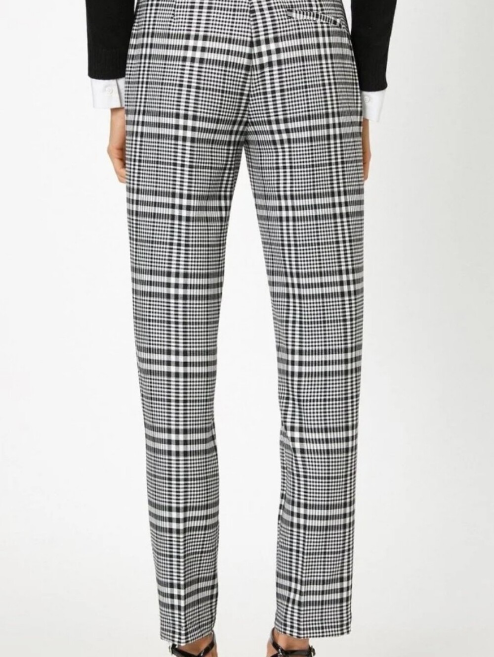 NWOT Zara black and white plaid cropped dress pants